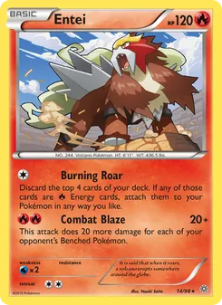Entei card from Ancient Origins, number 14/98