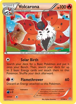 Volcarona card from Ancient Origins, number 17/98
