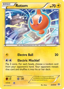 Rotom card from Ancient Origins, number 29/98