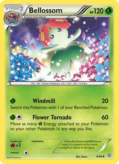 Bellossom card from Ancient Origins, number 4/98