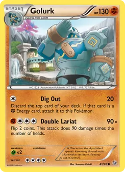 Golurk card from Ancient Origins, number 41/98