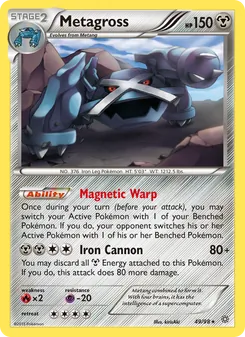 Metagross card from Ancient Origins, number 49/98