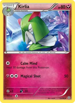 Kirlia card from Ancient Origins, number 53/98