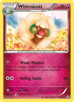 Whimsicott card from Ancient Origins, number 56/98