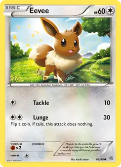 Eevee card from Ancient Origins, number 63/98