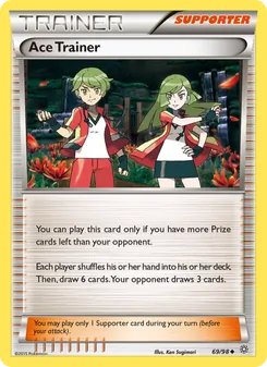 Ace Trainer card from Ancient Origins, number 69/98