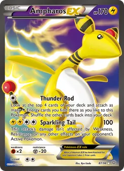 Ampharos EX card from Ancient Origins, number 87/98