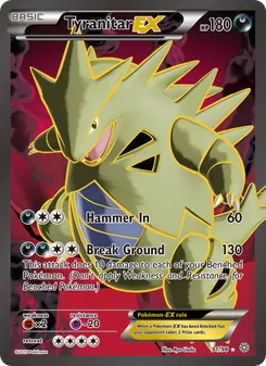 Tyranitar EX card from Ancient Origins, number 91/98