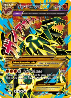 Primal Groudon EX card from Ancient Origins, number 97/98