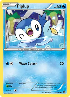 Piplup card from BREAKthrough, number 36/162