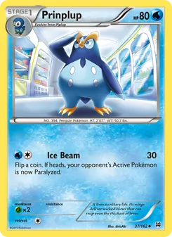 Prinplup card from BREAKthrough, number 37/162