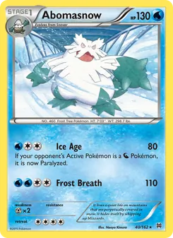 Abomasnow card from BREAKthrough, number 40/162