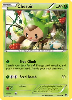 Chespin card from BREAKthrough, number 9/162