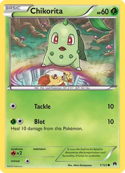 Chikorita card from BREAKpoint, number 1/122