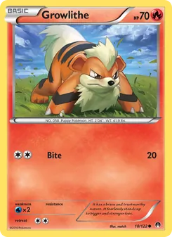 Growlithe card from BREAKpoint, number 10/122