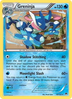 Greninja card from BREAKpoint, number 40/122
