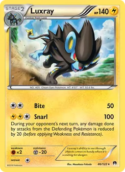 Luxray card from BREAKpoint, number 46/122