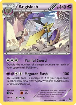 Aegislash card from BREAKpoint, number 62/122