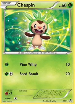 Chespin card from XY Black Star Promos, number XY01/211