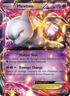Mewtwo EX card from XY Black Star Promos, number XY107/211