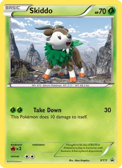 Skiddo card from XY Black Star Promos, number XY11/211