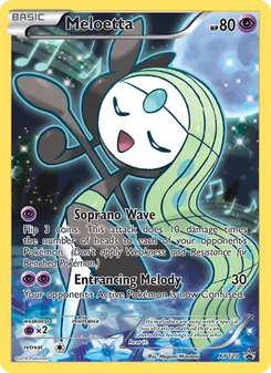 Meloetta card from XY Black Star Promos, number XY120/211