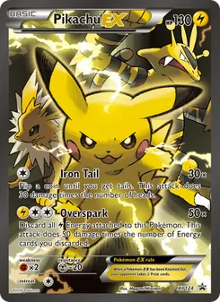 Pikachu EX card from XY Black Star Promos, number XY124/211