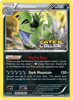 Tyranitar card from XY Black Star Promos, number XY130/211