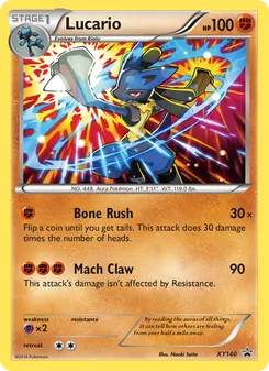 Lucario card from XY Black Star Promos, number XY140/211