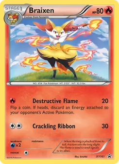 Braixen card from XY Black Star Promos, number XY161/211