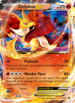 Delphox EX card from XY Black Star Promos, number XY19/211