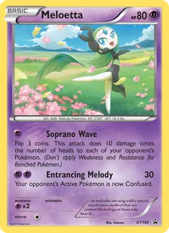 Meloetta card from XY Black Star Promos, number XY193/211