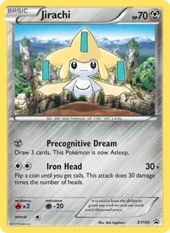 Jirachi card from XY Black Star Promos, number XY195/211