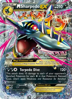 M Sharpedo-EX card from XY Black Star Promos, number XY200/211
