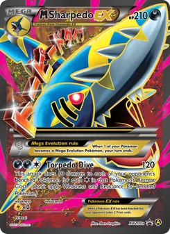 M Sharpedo-EX card from XY Black Star Promos, number XY200a/211