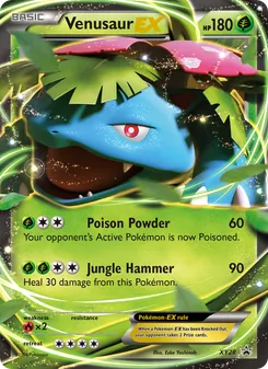 Venusaur EX card from XY Black Star Promos, number XY28/211