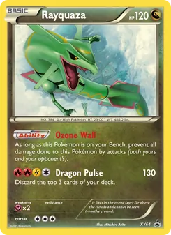 Rayquaza card from XY Black Star Promos, number XY64/211