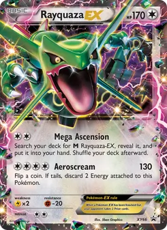 Rayquaza EX card from XY Black Star Promos, number XY66/211