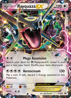 Rayquaza EX card from XY Black Star Promos, number XY69/211