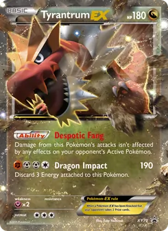 Tyrantrum EX card from XY Black Star Promos, number XY70/211