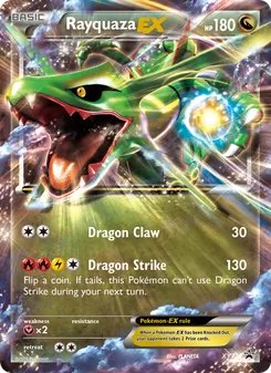 Rayquaza EX card from XY Black Star Promos, number XY73/211