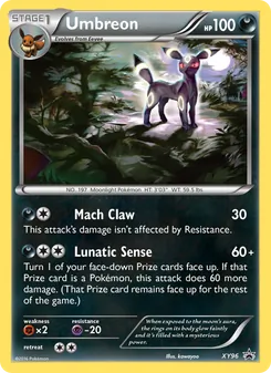 Umbreon card from XY Black Star Promos, number XY96/211