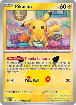 Carta Pikachu de la expansión Celebración 30.º Aniversario, número 028/128