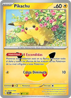 Carta Pikachu de la expansión Celebración 30.º Aniversario, número 033/128