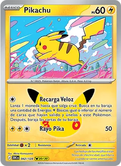 Carta Pikachu de la expansión Celebración 30.º Aniversario, número 042/128