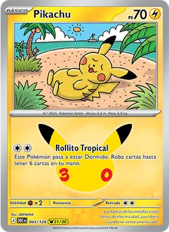 Carta Pikachu de la expansión Celebración 30.º Aniversario, número 043/128