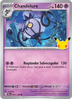 Carta Chandelure de la expansión Celebración 30.º Aniversario, número 075/128