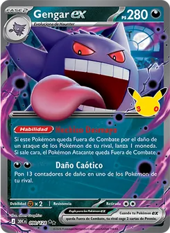 Carta Gengar ex de la expansión Celebración 30.º Aniversario, número 090/128