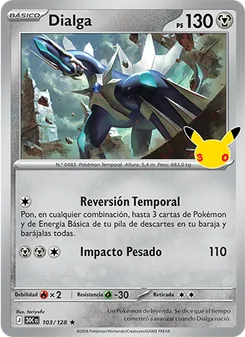 Carta Dialga de la expansión Celebración 30.º Aniversario, número 103/128
