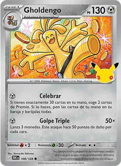 Carta Gholdengo de la expansión Celebración 30.º Aniversario, número 108/128